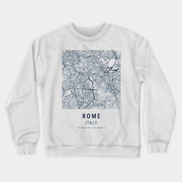 rome simple map Crewneck Sweatshirt by boy cartograph